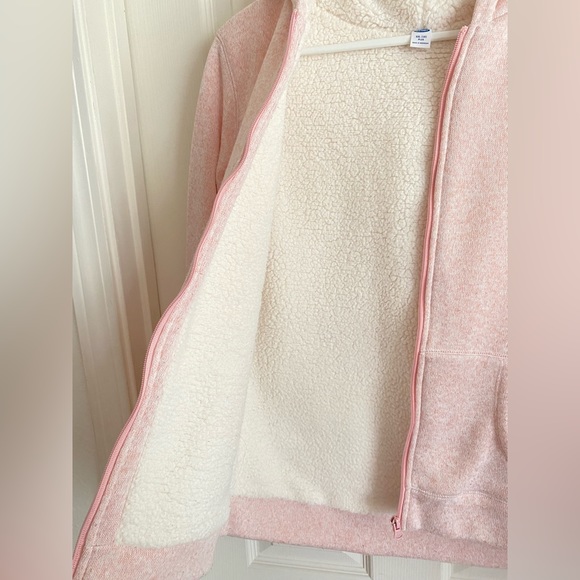 Old Navy 16 PLUS Full Zip Jacket Hoodie Sherpa Lined Sweater Knit PINK - Picture 3 of 7
